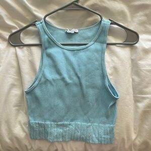 ZARA RIBBED SKY BLUE TANK TOP. SIZE SMALL